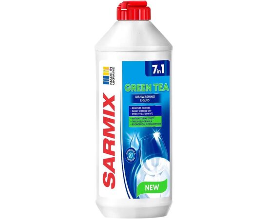 Средство для ручного мытья посуды Sarmix Green Tea 500 мл (4820268103727) Средство для ручного мытья посуды Sarmix Green Tea 500 мл (4820268103727)