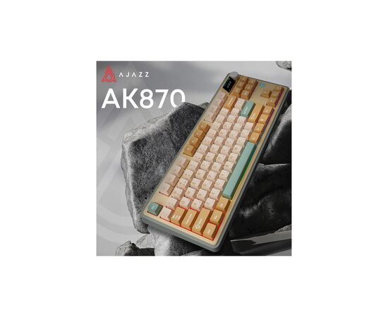 Клавіатура Ajazz AK870 Jasmine Switch Yellow RGB USB/Wireless/Bluetooth UA Brown (AK870-JS-YWG), зображення 12 Клавіатура Ajazz AK870 Jasmine Switch Yellow RGB USB/Wireless/Bluetooth UA Brown (AK870-JS-YWG), зображення 12