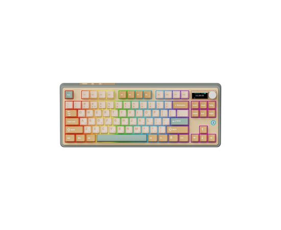 Клавіатура Ajazz AK870 Jasmine Switch Yellow RGB USB/Wireless/Bluetooth UA Brown (AK870-JS-YWG), зображення 2 Клавіатура Ajazz AK870 Jasmine Switch Yellow RGB USB/Wireless/Bluetooth UA Brown (AK870-JS-YWG), зображення 2