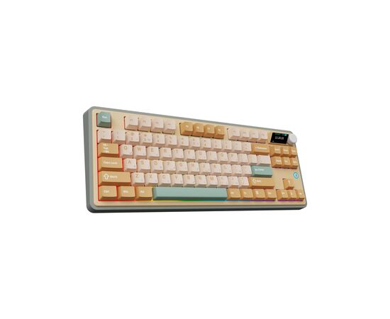 Клавіатура Ajazz AK870 Jasmine Switch Yellow RGB USB/Wireless/Bluetooth UA Brown (AK870-JS-YWG), зображення 3 Клавіатура Ajazz AK870 Jasmine Switch Yellow RGB USB/Wireless/Bluetooth UA Brown (AK870-JS-YWG), зображення 3