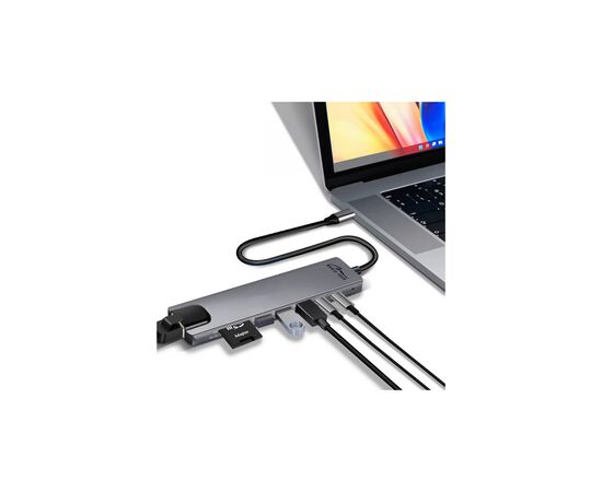 Концентратор Media-Tech USB-C 8-in-1 HDMI 4K/2xUSB-A/2xUSB-C/RJ45/SD/TF/PD 100W USB3.1 (MT5046), изображение 4 Концентратор Media-Tech USB-C 8-in-1 HDMI 4K/2xUSB-A/2xUSB-C/RJ45/SD/TF/PD 100W USB3.1 (MT5046), изображение 4