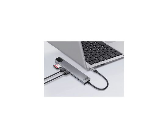 Концентратор Media-Tech USB-C 8-in-1 HDMI 4K/2xUSB-A/2xUSB-C/RJ45/SD/TF/PD 100W USB3.1 (MT5046), изображение 7 Концентратор Media-Tech USB-C 8-in-1 HDMI 4K/2xUSB-A/2xUSB-C/RJ45/SD/TF/PD 100W USB3.1 (MT5046), изображение 7