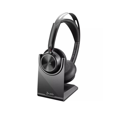 Наушники Poly Voyager Focus 2 MS Stereo USB-C + USB-C/A Adapter + Charging Stand Black (9T9J6AA), изображение 5 Наушники Poly Voyager Focus 2 MS Stereo USB-C + USB-C/A Adapter + Charging Stand Black (9T9J6AA), изображение 5