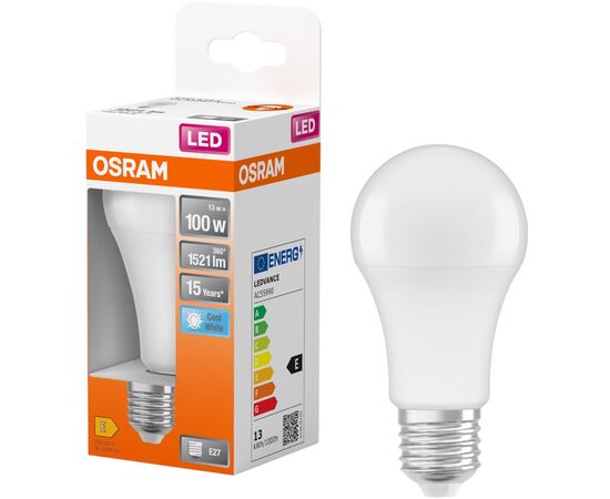 Лампочка Osram CL A100 13W/840 230V FR E27 (4058075304253), изображение 2 Лампочка Osram CL A100 13W/840 230V FR E27 (4058075304253), изображение 2
