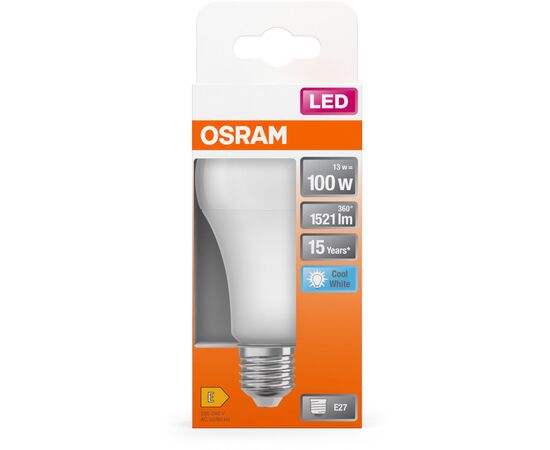 Лампочка Osram CL A100 13W/840 230V FR E27 (4058075304253), изображение 3 Лампочка Osram CL A100 13W/840 230V FR E27 (4058075304253), изображение 3