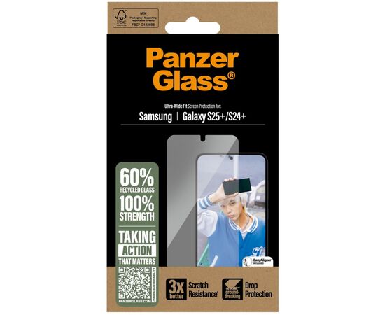 Стекло защитное PANZERGLASS Samsung Galaxy S25 Plus Ultra-Wide Fit (PG_PGRNUWFG37942), изображение 4 Стекло защитное PANZERGLASS Samsung Galaxy S25 Plus Ultra-Wide Fit (PG_PGRNUWFG37942), изображение 4