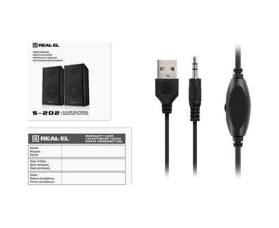 Акустическая система REAL-EL S-202 USB Black (EL121200019), изображение 8