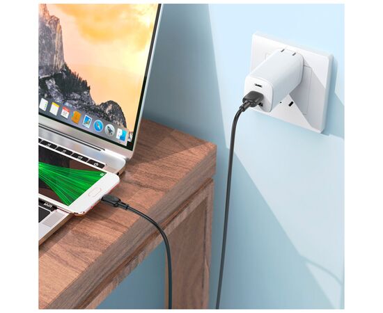 Дата кабель USB 2.0 AM to USB-C 1.0m 60W silicone black BOROFONE (6941991115455), изображение 7 Дата кабель USB 2.0 AM to USB-C 1.0m 60W silicone black BOROFONE (6941991115455), изображение 7