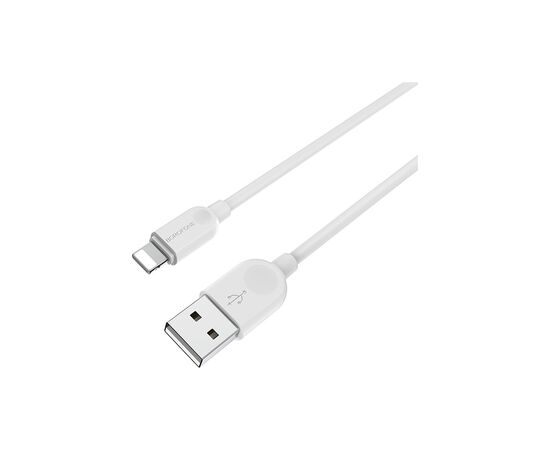 Дата кабель USB 2.0 AM to Lightning 1.0m 2.4A white BOROFONE (6957531089971), изображение 2 Дата кабель USB 2.0 AM to Lightning 1.0m 2.4A white BOROFONE (6957531089971), изображение 2