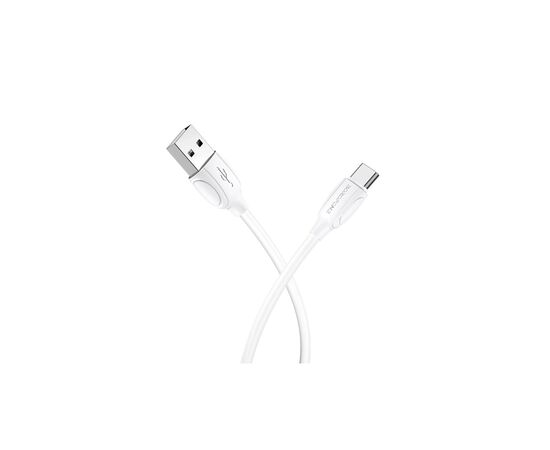 Дата кабель USB 2.0 AM to USB-C 1.0m 3A white BOROFONE (6931474701800), изображение 2 Дата кабель USB 2.0 AM to USB-C 1.0m 3A white BOROFONE (6931474701800), изображение 2