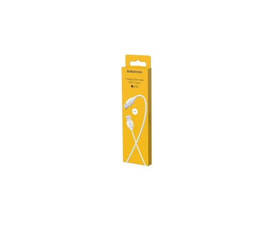 Дата кабель USB 2.0 AM to USB-C 1.0m 3A white BOROFONE (6931474701800), изображение 3 Дата кабель USB 2.0 AM to USB-C 1.0m 3A white BOROFONE (6931474701800), изображение 3