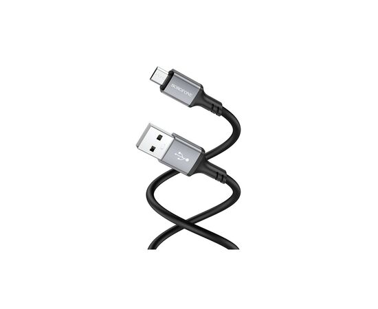 Дата кабель USB 2.0 AM to Micro 5P 1.0m silicone black BOROFONE (6974443386387), изображение 2 Дата кабель USB 2.0 AM to Micro 5P 1.0m silicone black BOROFONE (6974443386387), изображение 2