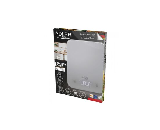 Весы кухонные Adler AD 3181 grey, изображение 4 Весы кухонные Adler AD 3181 grey, изображение 4