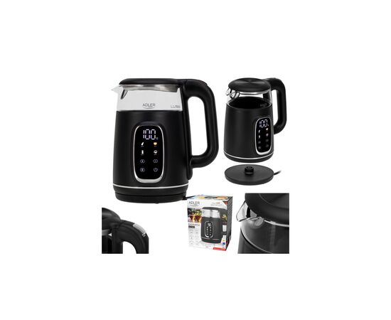 Электрочайник Adler AD 1305 black silver, изображение 6 Электрочайник Adler AD 1305 black silver, изображение 6