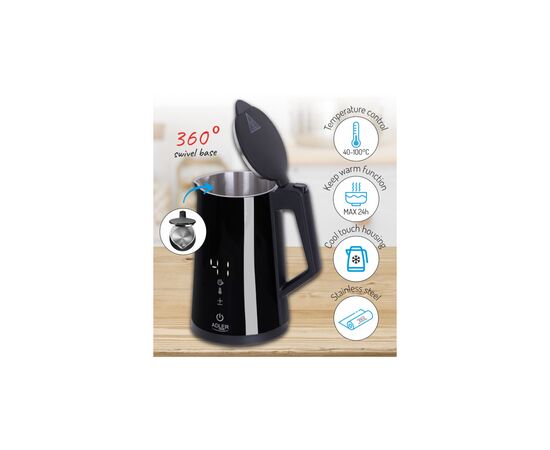 Электрочайник Adler AD 1345 black, изображение 9 Электрочайник Adler AD 1345 black, изображение 9