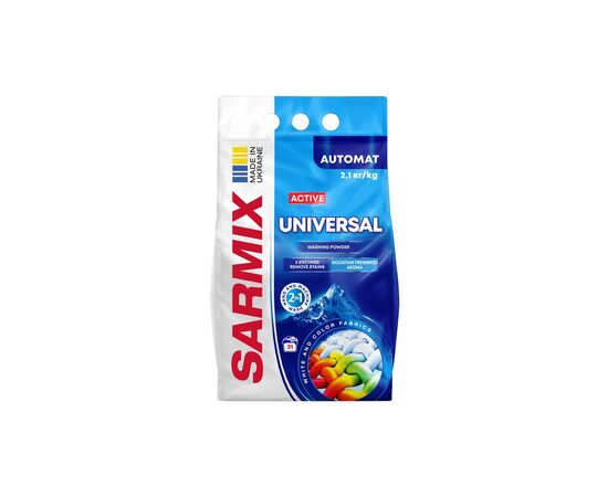 Стиральный порошок Sarmix Active Universal для всех типов стирки 2.1 кг (4820268104113) Стиральный порошок Sarmix Active Universal для всех типов стирки 2.1 кг (4820268104113)