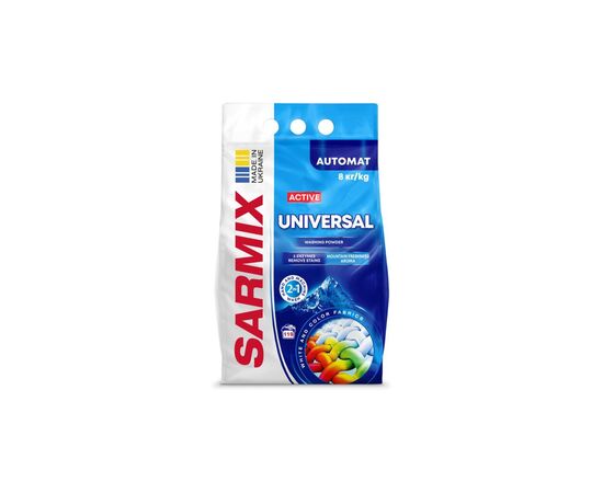 Стиральный порошок Sarmix Active Universal для всех типов стирки 8 кг (4820268104137) Стиральный порошок Sarmix Active Universal для всех типов стирки 8 кг (4820268104137)