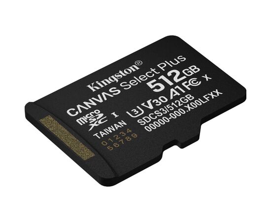 Карта памяти Kingston 512GB microSDXC class 10 UHS-I U3 V30 A1 Canvas Select Plus (SDCS3/512GBSP), изображение 2 Карта памяти Kingston 512GB microSDXC class 10 UHS-I U3 V30 A1 Canvas Select Plus (SDCS3/512GBSP), изображение 2