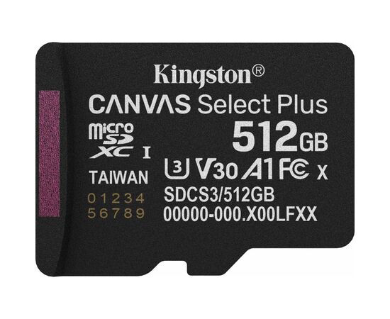Карта памяти Kingston 512GB microSDXC class 10 UHS-I U3 V30 A1 Canvas Select Plus (SDCS3/512GBSP) Карта памяти Kingston 512GB microSDXC class 10 UHS-I U3 V30 A1 Canvas Select Plus (SDCS3/512GBSP)