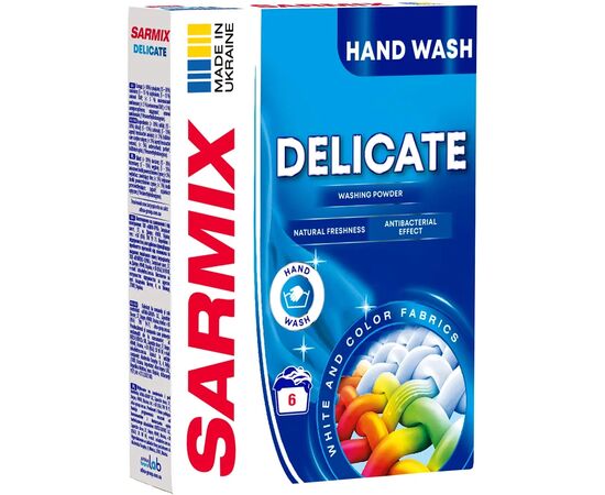 Стиральный порошок Sarmix Delicate для ручной стирки 300 г (4820268104144) Стиральный порошок Sarmix Delicate для ручной стирки 300 г (4820268104144)