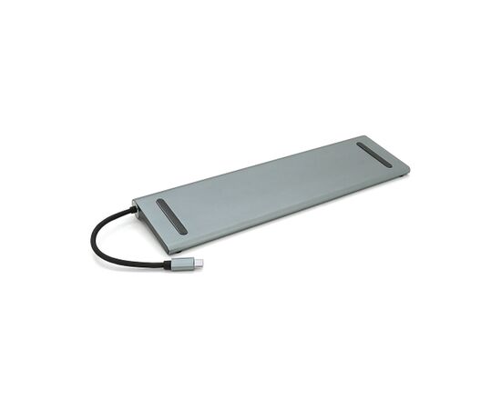 Концентратор Voltronic USB-C 12-in-1 USB-C + 2xUSB 2.0 + USB 3.0 + 2xHDMI + VGA + SD/TF + RJ45 + 3.5mm + PD 0.1m silver (YT-HTC12in1), изображение 2 Концентратор Voltronic USB-C 12-in-1 USB-C + 2xUSB 2.0 + USB 3.0 + 2xHDMI + VGA + SD/TF + RJ45 + 3.5mm + PD 0.1m silver (YT-HTC12in1), изображение 2