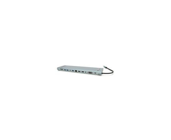 Концентратор Voltronic USB-C 12-in-1 USB-C + 2xUSB 2.0 + USB 3.0 + 2xHDMI + VGA + SD/TF + RJ45 + 3.5mm + PD 0.1m silver (YT-HTC12in1), изображение 4 Концентратор Voltronic USB-C 12-in-1 USB-C + 2xUSB 2.0 + USB 3.0 + 2xHDMI + VGA + SD/TF + RJ45 + 3.5mm + PD 0.1m silver (YT-HTC12in1), изображение 4