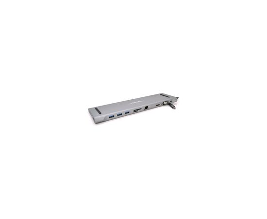 Концентратор VEGGIEG USB-C 8-in-1 USB-C + 3xUSB 3.0 + HDMI + VGA + 3.5mm + SD/TF + RJ45 0.1m silver (TC10), изображение 2 Концентратор VEGGIEG USB-C 8-in-1 USB-C + 3xUSB 3.0 + HDMI + VGA + 3.5mm + SD/TF + RJ45 0.1m silver (TC10), изображение 2