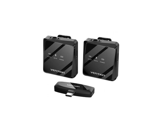 Мікрофон Vention USB-C 2-Pack Wireless Lavalier Black (NCBB0), зображення 2 Мікрофон Vention USB-C 2-Pack Wireless Lavalier Black (NCBB0), зображення 2
