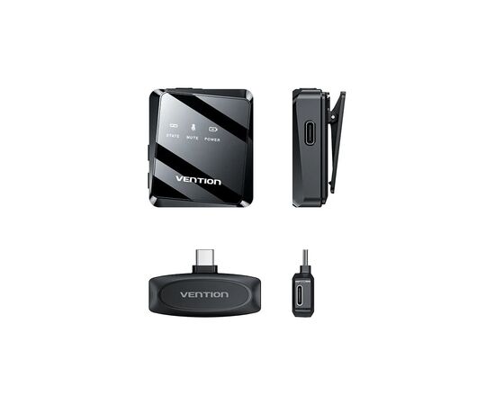 Мікрофон Vention USB-C 2-Pack Wireless Lavalier Black (NCBB0), зображення 3 Мікрофон Vention USB-C 2-Pack Wireless Lavalier Black (NCBB0), зображення 3