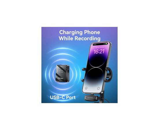 Мікрофон Vention USB-C 2-Pack Wireless Lavalier Black (NCBB0), зображення 9 Мікрофон Vention USB-C 2-Pack Wireless Lavalier Black (NCBB0), зображення 9