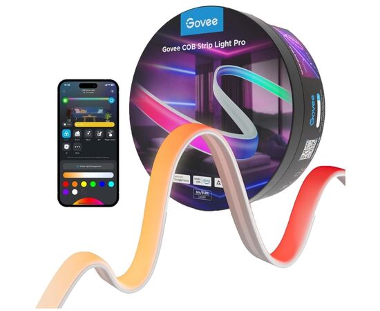 Светодиодная лента Govee H61E5 COB Strip Light Pro 3m RGBIC+W WI-FI/Bluetooth white (H61E53D1) Светодиодная лента Govee H61E5 COB Strip Light Pro 3m RGBIC+W WI-FI/Bluetooth white (H61E53D1)