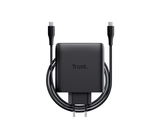 Зарядное устройство Trust 2xUSB-C 100W GaN PD/PPS black (25527_TRUST), изображение 2 Зарядное устройство Trust 2xUSB-C 100W GaN PD/PPS black (25527_TRUST), изображение 2