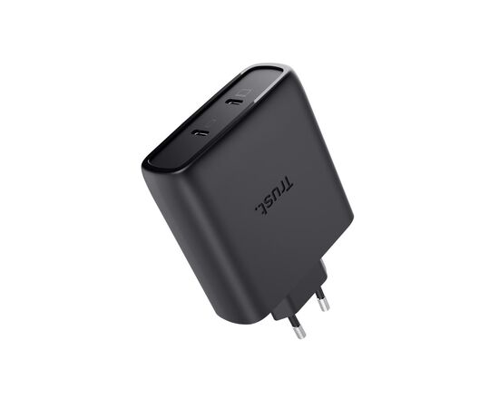 Зарядное устройство Trust 2xUSB-C 100W GaN PD/PPS black (25527_TRUST), изображение 3 Зарядное устройство Trust 2xUSB-C 100W GaN PD/PPS black (25527_TRUST), изображение 3