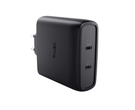 Зарядное устройство Trust 2xUSB-C 100W GaN PD/PPS black (25527_TRUST), изображение 4 Зарядное устройство Trust 2xUSB-C 100W GaN PD/PPS black (25527_TRUST), изображение 4