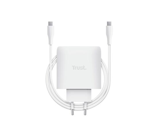 Зарядное устройство Trust USB-C 65W GaN PD/PPS white (25524_TRUST), изображение 3 Зарядное устройство Trust USB-C 65W GaN PD/PPS white (25524_TRUST), изображение 3