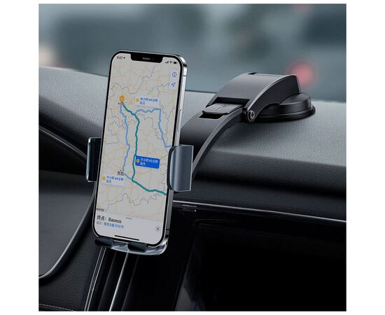 Универсальный автодержатель Baseus Easy Control Clamp Car Mount Holder (A Set) Black (SUYK000001), изображение 6 Универсальный автодержатель Baseus Easy Control Clamp Car Mount Holder (A Set) Black (SUYK000001), изображение 6