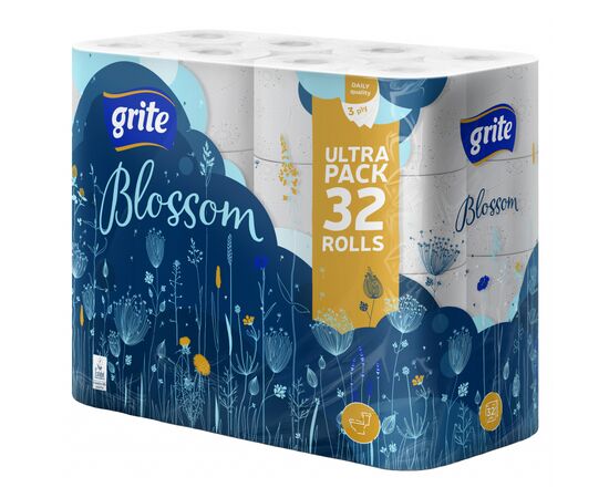 Туалетний папір Grite Blossom 3 шари 32 рулони (4770023348798) Туалетний папір Grite Blossom 3 шари 32 рулони (4770023348798)
