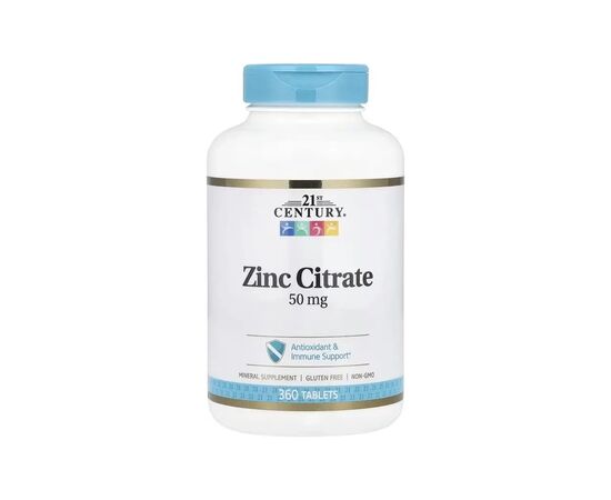 Витаминно-минеральный комплекс 21st Century Цитрат Цинка, 50 мг, Zinc Citrate, 360 таблеток (CEN-28032) Витаминно-минеральный комплекс 21st Century Цитрат Цинка, 50 мг, Zinc Citrate, 360 таблеток (CEN-28032)