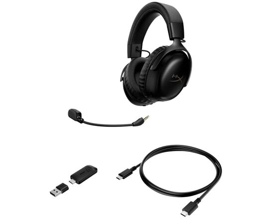 Наушники HyperX Cloud III S Wireless/USB-A/USB-C Black (A59YZAA), изображение 7 Наушники HyperX Cloud III S Wireless/USB-A/USB-C Black (A59YZAA), изображение 7