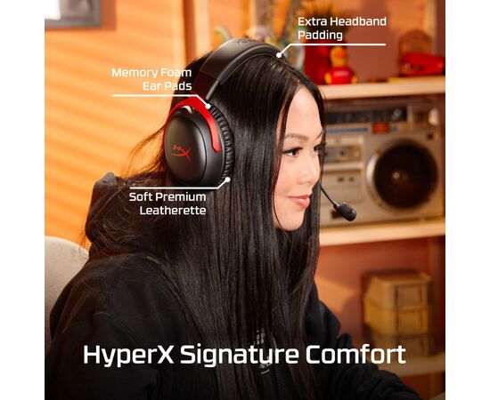 Наушники HyperX Cloud III S Wireless/USB-A/USB-C Black/Red (A59Z0AA), изображение 10 Наушники HyperX Cloud III S Wireless/USB-A/USB-C Black/Red (A59Z0AA), изображение 10