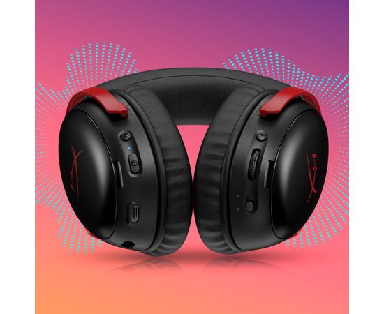 Наушники HyperX Cloud III S Wireless/USB-A/USB-C Black/Red (A59Z0AA), изображение 8 Наушники HyperX Cloud III S Wireless/USB-A/USB-C Black/Red (A59Z0AA), изображение 8
