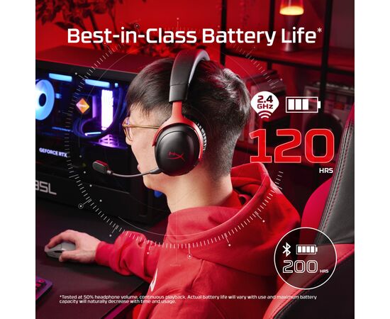 Наушники HyperX Cloud III S Wireless/USB-A/USB-C Black/Red (A59Z0AA), изображение 9 Наушники HyperX Cloud III S Wireless/USB-A/USB-C Black/Red (A59Z0AA), изображение 9