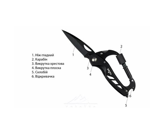 Нож Tribe Carabiner Knife (T-MG-0014-black), изображение 7 Нож Tribe Carabiner Knife (T-MG-0014-black), изображение 7