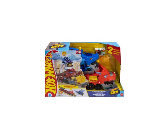 Автотрек Hot Wheels City Транспортер-трансформер Два дракона (JBM72), изображение 3 Автотрек Hot Wheels City Транспортер-трансформер Два дракона (JBM72), изображение 3