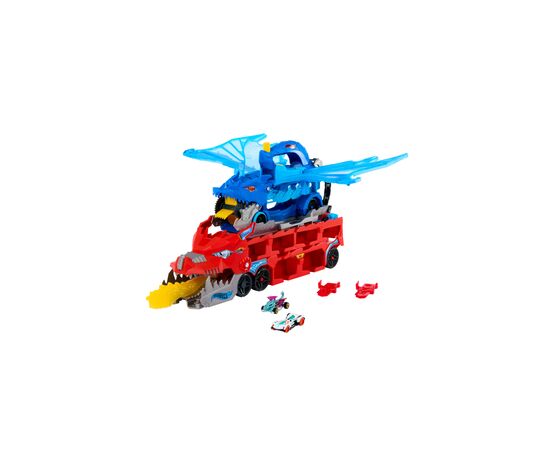 Автотрек Hot Wheels City Транспортер-трансформер Два дракона (JBM72)