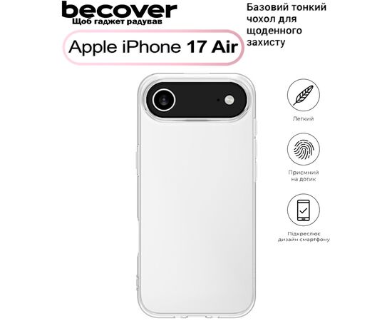 Чехол для мобильного телефона BeCover Apple iPhone 17 Air Transparent (713759)
