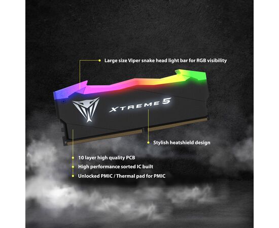 Модуль памяти для компьютера DDR5 32GB (2x16GB) 8200 MHz Viper Xtreme 5 Patriot (PVX532G82C38K), изображение 12 Модуль памяти для компьютера DDR5 32GB (2x16GB) 8200 MHz Viper Xtreme 5 Patriot (PVX532G82C38K), изображение 12