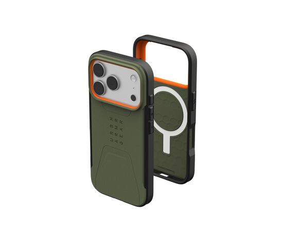 Чохол до мобільного телефона UAG iPhone 17 Pro Civilian MagSafe Olive/Orange (114545117297), зображення 9