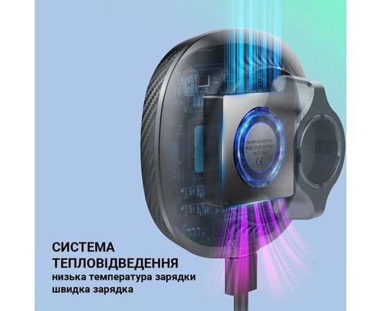 Універсальний автотримач Grand-X MT-15W MagSafe з зарядкою 15W (кріплення на дефлектор) (MT-15W), зображення 8 Універсальний автотримач Grand-X MT-15W MagSafe з зарядкою 15W (кріплення на дефлектор) (MT-15W), зображення 8