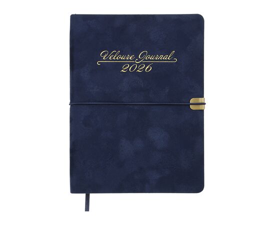 Еженедельник Buromax датированный 2026 VELOUR, А5 синий (BM.2134-02)